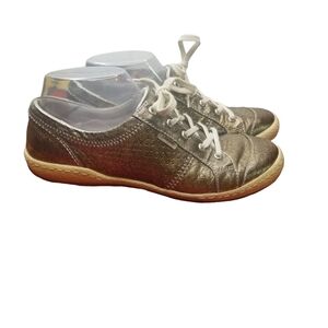 Josef Seibel gold leather sneakers